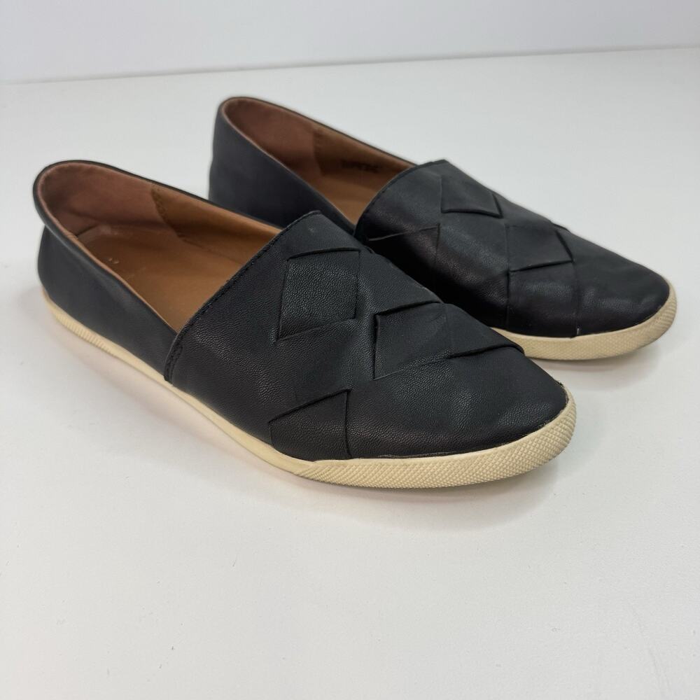Frye Liz Woven Shoes Womens Size 7 M Slip On Casual Leather Black Flats